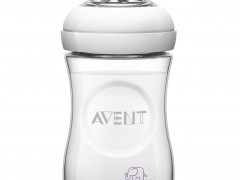 Avent Natural Μπιμπερό Πλαστικό Χωρίς BPA Σχέδιο Μώβ 1m+ 260ml